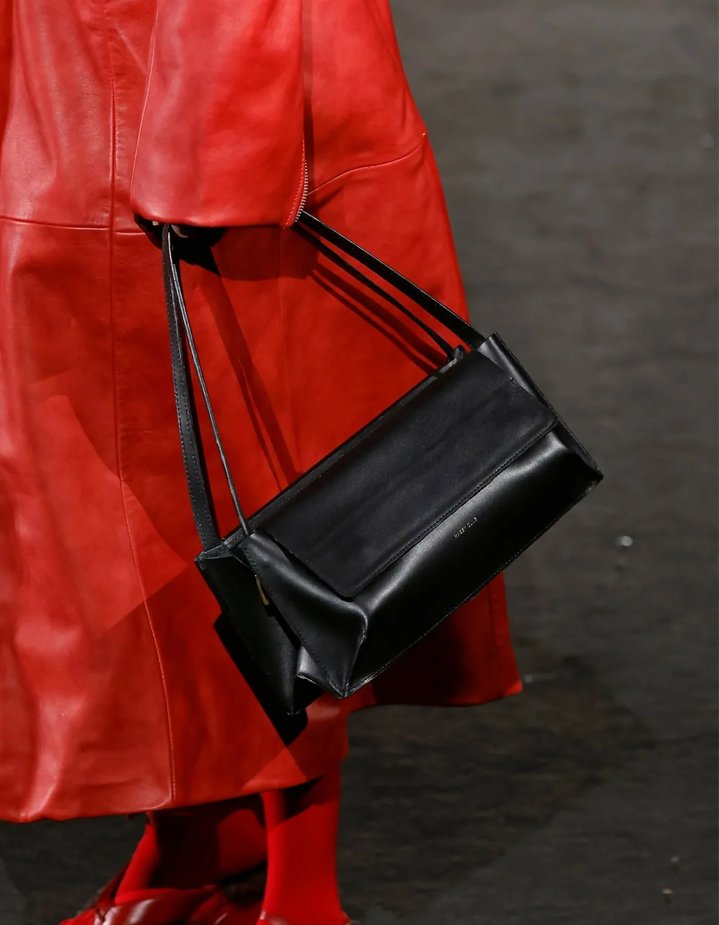 Black Leather Double Bag
