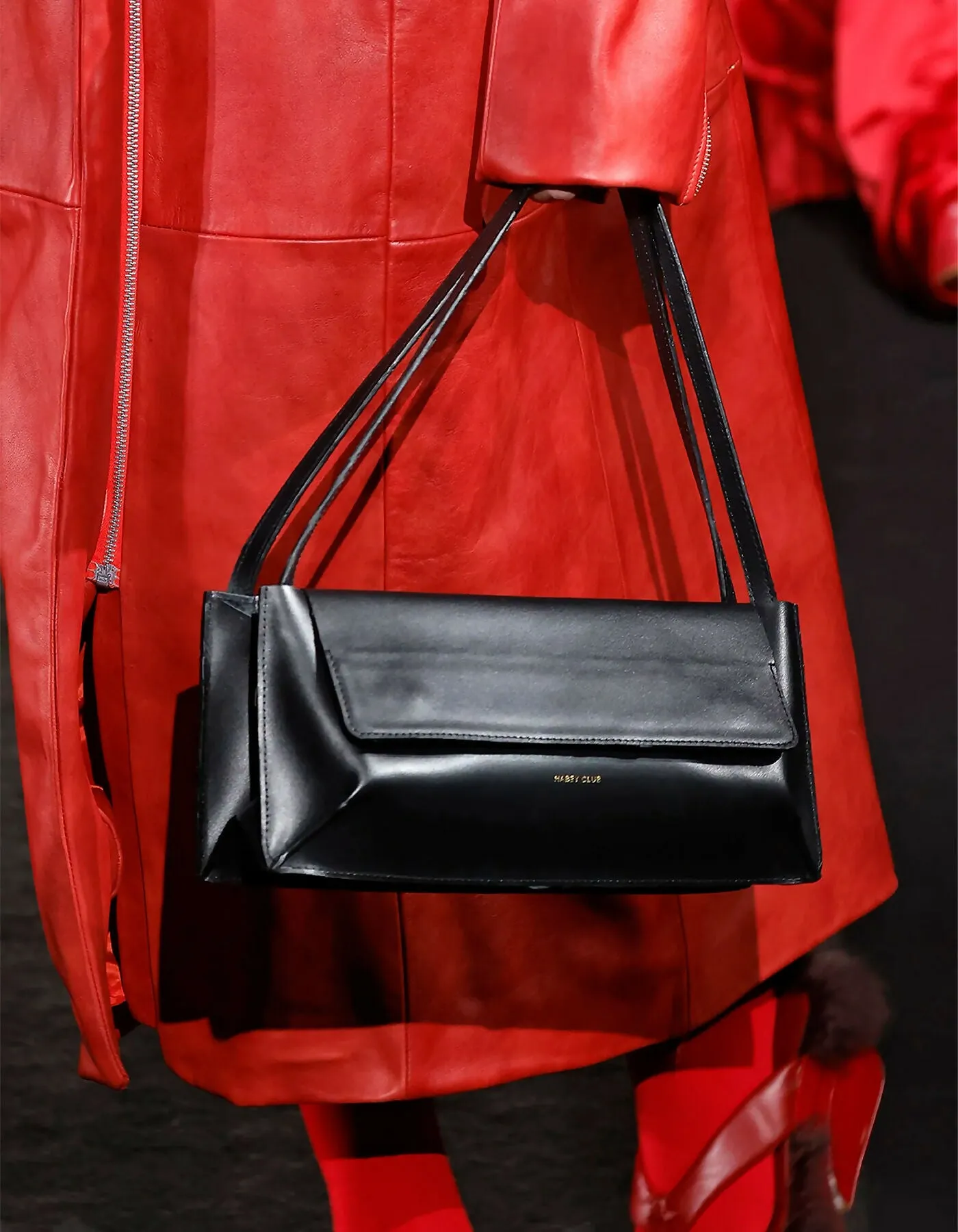 Black Leather Double Bag