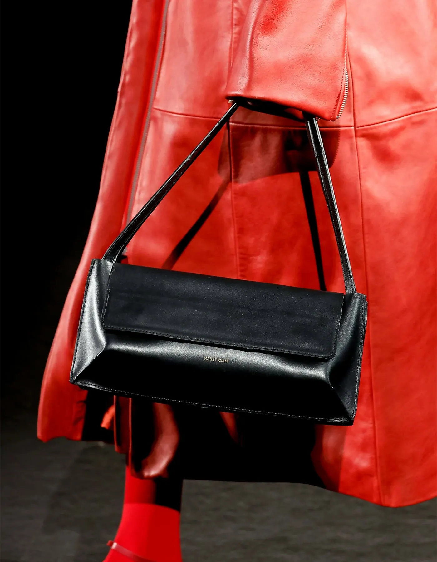 Black Leather Double Bag