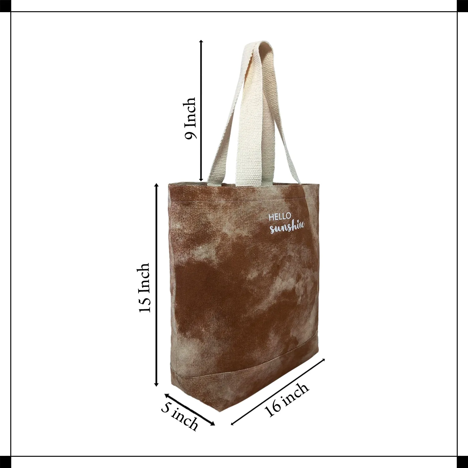 Deeya Cotton Canvas Medium Size Eco Friendly Womens/Ladies Shopping & Beach Bag (Brown)
