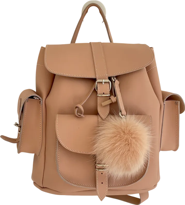 grafea Nude Truffle Leather Backpack
